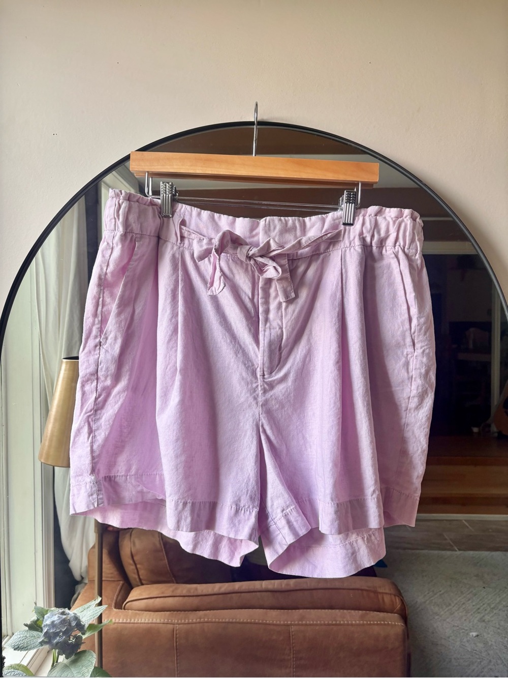 JOE FRESH | linen blend front tie shorts| size 1x
